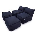 Ver imagem 2 de Conjunto 2 Puffes e 2 Apoios Outdoor Marine Impermeável Enchimento Eps Área Externa Piscina Varanda