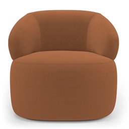 Poltrona Orgânica Giratória Living Glee Bouclê Terracota - Desk Design - 6
