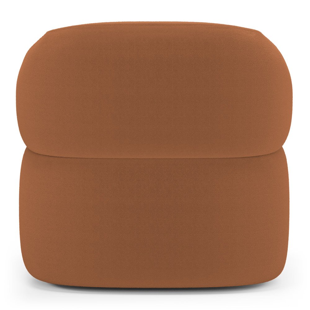 Poltrona Orgânica Giratória Living Glee Bouclê Terracota - Desk Design - 7