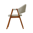 Ver imagem 2 de Cadeira de Jantar Estofada Essencial Base Madeira Maciça Veludo:bege