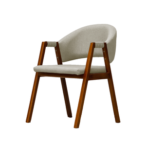 Cadeira de Jantar Estofada Essencial Base Madeira Maciça Veludo:bege