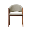 Ver imagem 3 de Cadeira de Jantar Estofada Essencial Base Madeira Maciça Veludo:bege