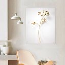 Ver imagem 2 de Quadro Decorativo Floral Fotografico Dourado, Tela em Canvas na Vertical Ideal para Ambiente de Sala