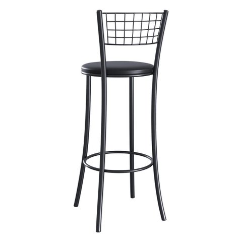 Banqueta Alta Aço com Assento Estofado Multimóveis Cr50263 Preto
