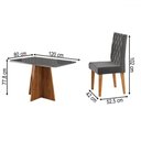 Ver imagem 4 de Mesa de Jantar 4 Lugares Antonella com Vidro Mel/grafite/veludo Cinza - Viero Móveis