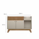 Ver imagem 2 de Buffet Aparador Accra 2  Portas Pés de Madeira Babus - Amendoa / Off White