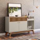 Ver imagem 1 de Buffet Aparador Accra 2  Portas Pés de Madeira Babus - Amendoa / Off White