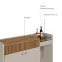 Ver imagem 4 de Buffet Aparador Accra 2  Portas Pés de Madeira Babus - Amendoa / Off White