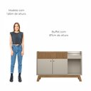 Ver imagem 7 de Buffet Aparador Accra 2  Portas Pés de Madeira Babus - Amendoa / Off White