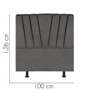 Ver imagem 3 de Cabeceira Bélgica Cama Box Solteiro 100 Cm Suede Cinza Escuro