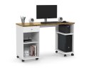 Ver imagem 1 de Mesa / Escrivaninha para Computador Mi com Rodízios Cor Branco / Nature