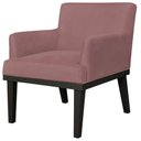 Ver imagem 3 de Kit 02 Poltronas Decorativas Para Sala de Estar e Recepção Beatriz W01 Suede Rosê - Lyam Decor