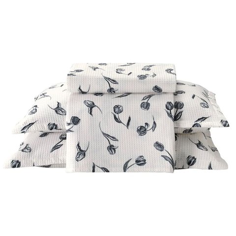 Kit Colcha / Cobre Leito Casal Piquet Estampado - Dohler Tulipa Dohler S.a.