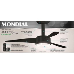 Ventilador de Teto Mondial Maxi Air Control Vte-04 Preto 220V - 6