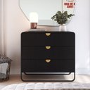 Ver imagem 1 de Cômoda para Quarto 3 Gavetas Luna Preto/Nero