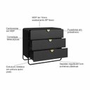 Ver imagem 6 de Cômoda para Quarto 3 Gavetas Luna Preto/Nero