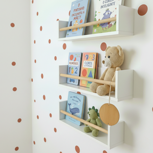 Kit 3prateleira Infantil Decorativa para Livros Brinquedos e Cosméticos - Dulce Slim Duo Mdf 50x10