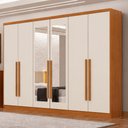 Ver imagem 4 de Guarda Roupa Casal Jalisco 6 Portas 4 Gavetas com Espelho Cinamomo Fendi - Novo Horizonte