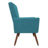 Cadeira Poltrona para Sala Nina Confortável e Reforçada Veludo Azul Turquesa - 3
