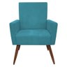 Cadeira Poltrona para Sala Nina Confortável e Reforçada Veludo Azul Turquesa - 2