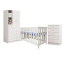 Ver imagem 1 de Berço Cômoda Guarda-Roupa c/ Colchão Ditalia Bbi-56 BB120 Bb-322 Branco