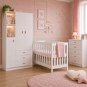Ver imagem 4 de Berço Cômoda Guarda-Roupa c/ Colchão Ditalia Bbi-56 BB120 Bb-322 Branco