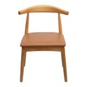 Ver imagem 1 de Cadeira Elbow Chair Carina Or Design 47 Cm (larg) Madeira Clara Assento em Pu Caramelo