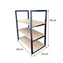 Ver imagem 3 de Prateleira Decorativa de Parede de Ferro e Madeira Industrial Style Slim Natural e Preto