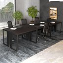 Ver imagem 1 de Mesa Trabalho Escritório 6 Pessoas 360cm Pé Metal F5 Office Cor:preto