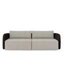 Ver imagem 2 de Sofá Living Sala de Estar Abel 240cm Bipartido Pés de Madeira Pu/linho Preto/cinza G33 - Gran Belo
