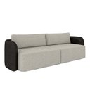 Ver imagem 5 de Sofá Living Sala de Estar Abel 240cm Bipartido Pés de Madeira Pu/linho Preto/cinza G33 - Gran Belo