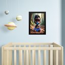 Ver imagem 1 de Quadro Infantil Orixá Baby Ossain 33x24cm - com Vidro:moldura Branca