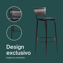 Ver imagem 4 de Kit 6 Banquetas Alta para Cozinha Junco Degradê Bancada Bistrô Balcão Ilhas Área Gourmet Piscina