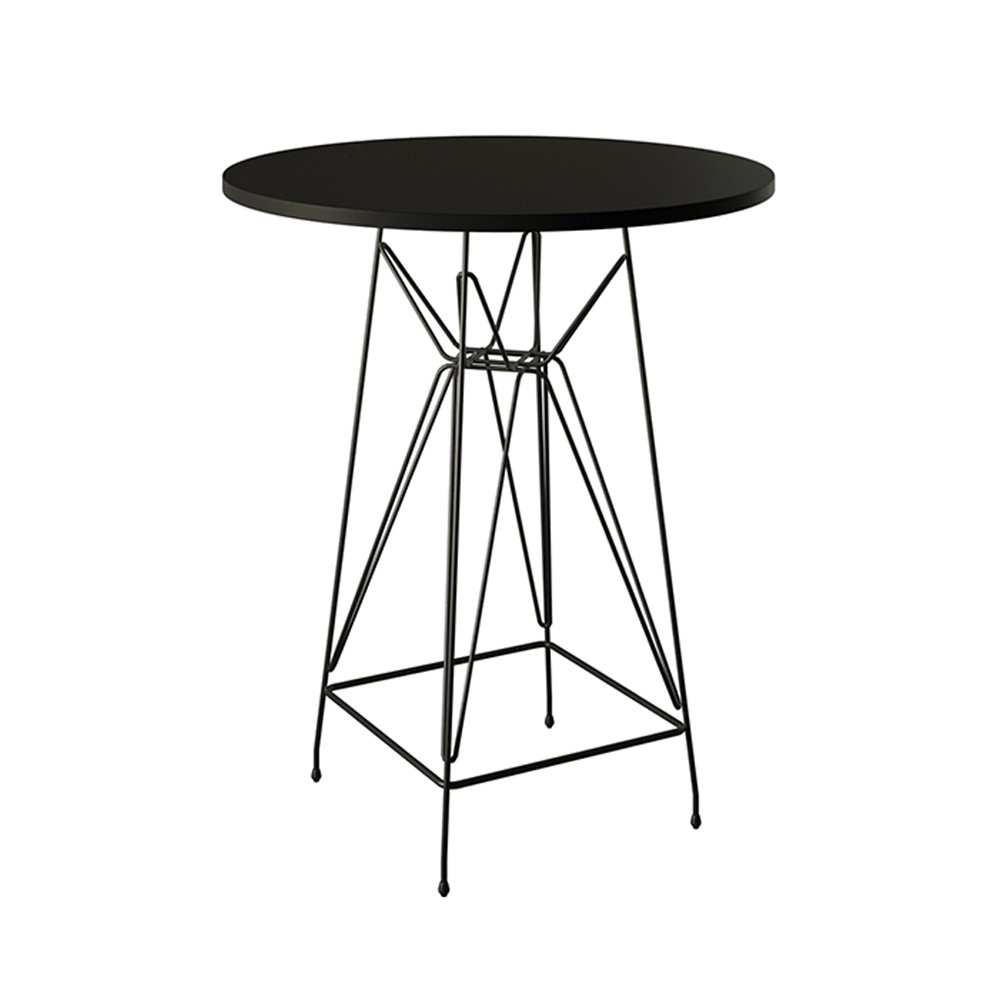 Jogo Mesa Bistrô Eames Preta 60cm 2 Banquetas Preta Base Ferro Preto - 3