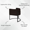 Ver imagem 2 de Kit 2 Poltronas Recepção Luna Base de Ferro Preta - Marrom Corino