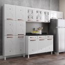 Ver imagem 1 de Cozinha de Aço Completa com Balcão Regina Multimóveis Glass CR6139 Branco
