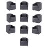 Kit 10 Poltronas para Recepção Clínica Médica Balaqui Decor Cor:courino Cinza - 1