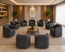 Ver imagem 1 de Kit 10 Poltronas para Recepção Clínica Médica Balaqui Decor Cor:courino Cinza