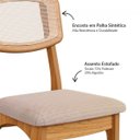 Ver imagem 3 de Kit 2 Cadeiras em Mdf Freijó Assento Estofado Bege Rústico Encosto com Tela Dalla Costa
