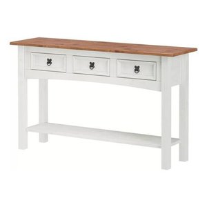 Aparador Branco 3 Gavetas Madeira Maciça:branco