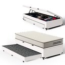 Ver imagem 1 de Cama Box Baú Solteiro com Colchão de Espuma D45 Double Comfort + Auxiliar 88cm