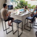Ver imagem 6 de Banqueta Bistrô Alta Balcão Casa Sorveteria Bar Mavie:Preto