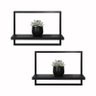 Kit 2 Prateleira Quadro Retangular Horizontal 40x28 com Base Preto - 1