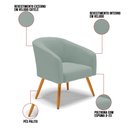 Ver imagem 3 de Poltrona Decorativa Pé Palito Castanho Kit 2 Stella Cotelê Ext/veludo Menta D03 - D’Rossi