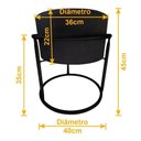 Ver imagem 2 de Puff Argola Redondo Azul Marinho Base Metal Preta