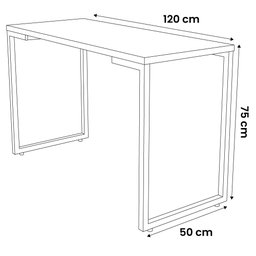 Mesa de Cozinha Multiuso Lanche Rápido Estilo Industrial 120x50cm BP Prattica F02 Nature - Mpozenato - 4