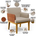 Ver imagem 5 de Kit 04 Poltronas Decorativas Base Mel Beatriz W01 Linho Bege Couríssimo Camel - Lyam Decor