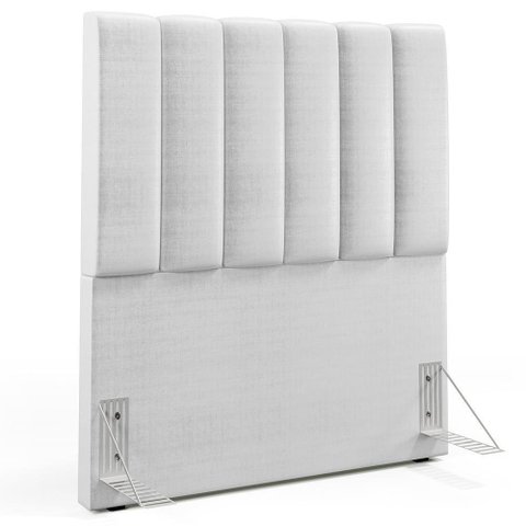 Cabeceira Cama Box Painel Solteiro 100 Cm Cinza Metalizado