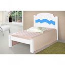 Ver imagem 1 de Cama Solteiro Íris com Cabeceira Reversível em Madeira Branco Cambel Móveis