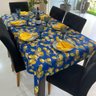 Toalha de Mesa Retangular em Jacquard Limão Siciliano Fundo Azul Royal - 2,20m x 1,40m Sua Casa Deco - 5